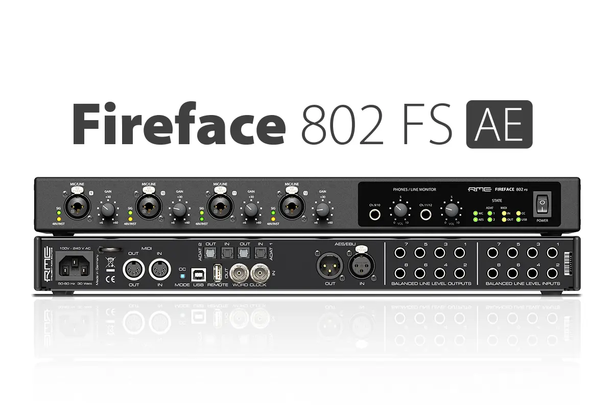 Zum 20-jährigen Jubiläum des legendären Fireface 800 präsentiert RME eine exklusive Sonderedition: das Fireface 802 FS AE